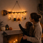 🎃 Halloween Luminous Witch Broom Wall Hanging Decor 🧹