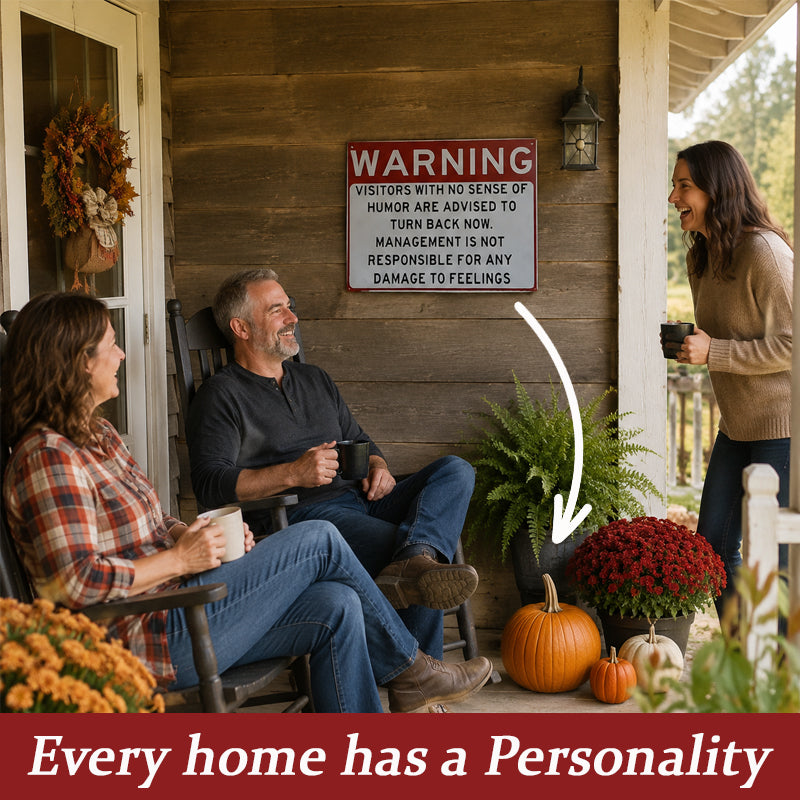 😂 Funny Warning‑Style Metal Door Sign, Humorous Wall Decor for Game Room Office Entryway