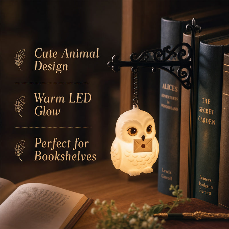 🦌 Handmade Elegant Collectible Enchanted Forest Animal LED Bookshelf Light, Whimsical Warm Holiday Home Decor Gift for Book Lovers