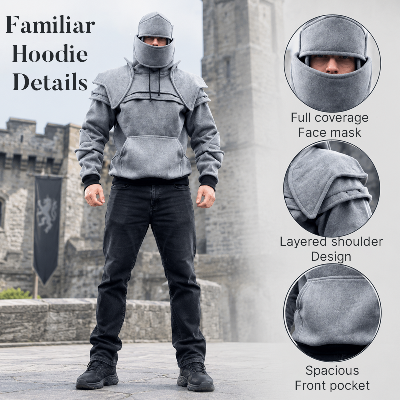 🛡️ Knight Cosplay Hoodie – Medieval Fantasy Streetwear Pullover!