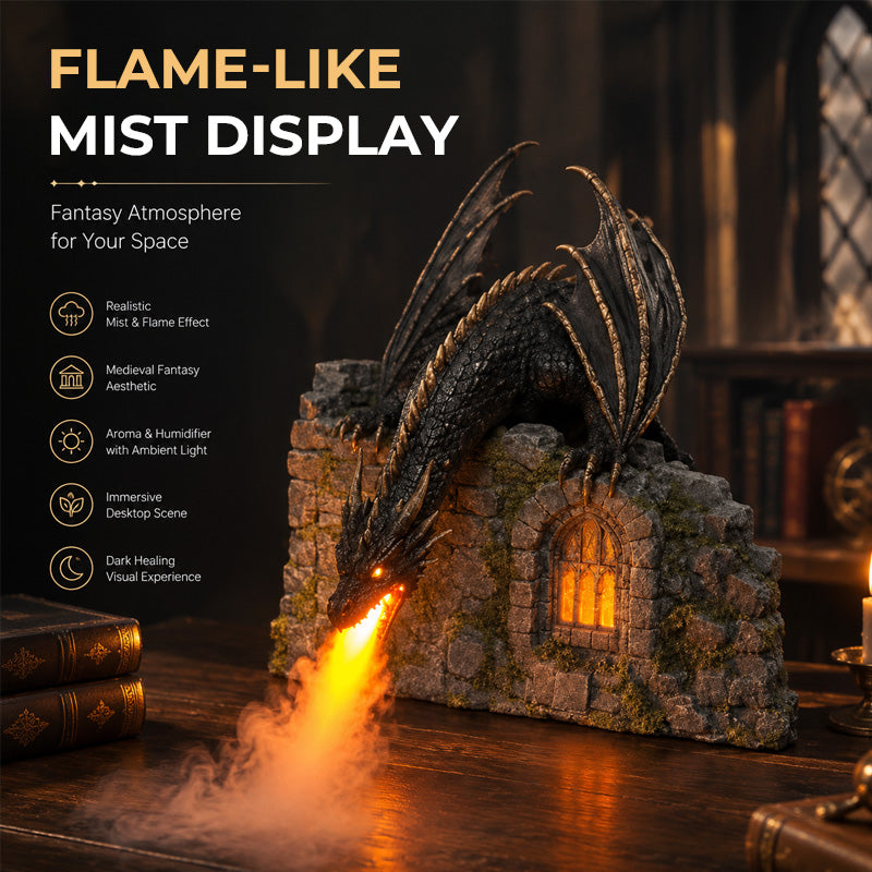 🐉 Dragon Castle Aromatherapy Humidifier – Fantasy Fire-Breathing Mist Decor!