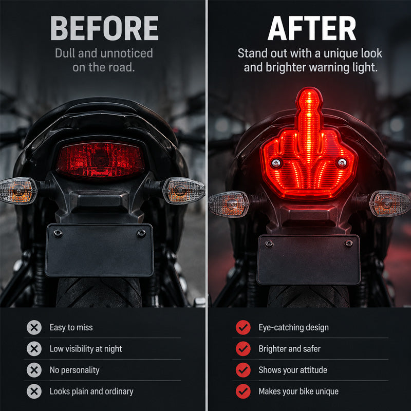 🖕 Middle Finger Rear Light | Cheeky Rebellious Car Vibe
