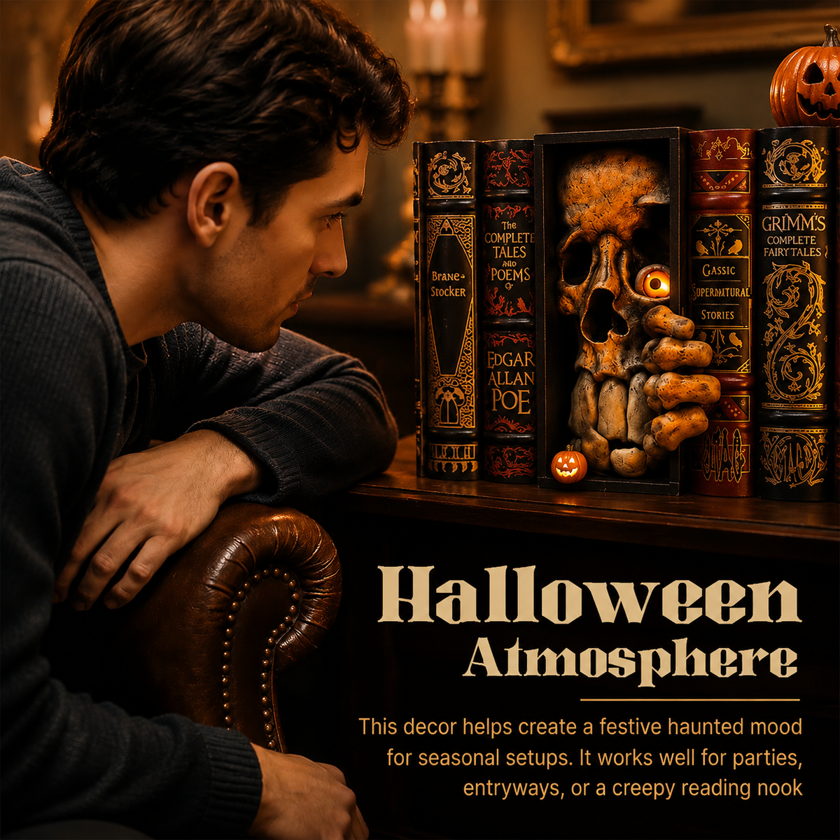 👻 Gothic Devil Bookcase Decor