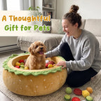 🍔 Elegant Collectible Hamburger Shaped Pet Cave Bed | Novelty Plush Holiday Home Decor Gift for Pet Lovers