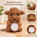 🐮 Highland Cow Smartwatch Charging Stand — No More Lost Watch Chargers!