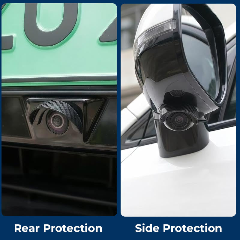 🚗 Rear‑View Camera Rain Shield Cover ✨ Carbon‑Style Splash & Dust Protector