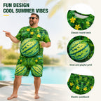 🍉 Juicy Watermelon Print Set｜Fun Eye‑Catching Summer Casual Outfit
