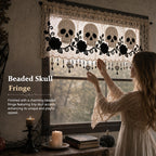 💀 Spooky Elegance Skull  Valance Curtain 🌹