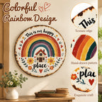 🌈Vintage Round Wall Sign | This Is Our Happy Place Home Decor