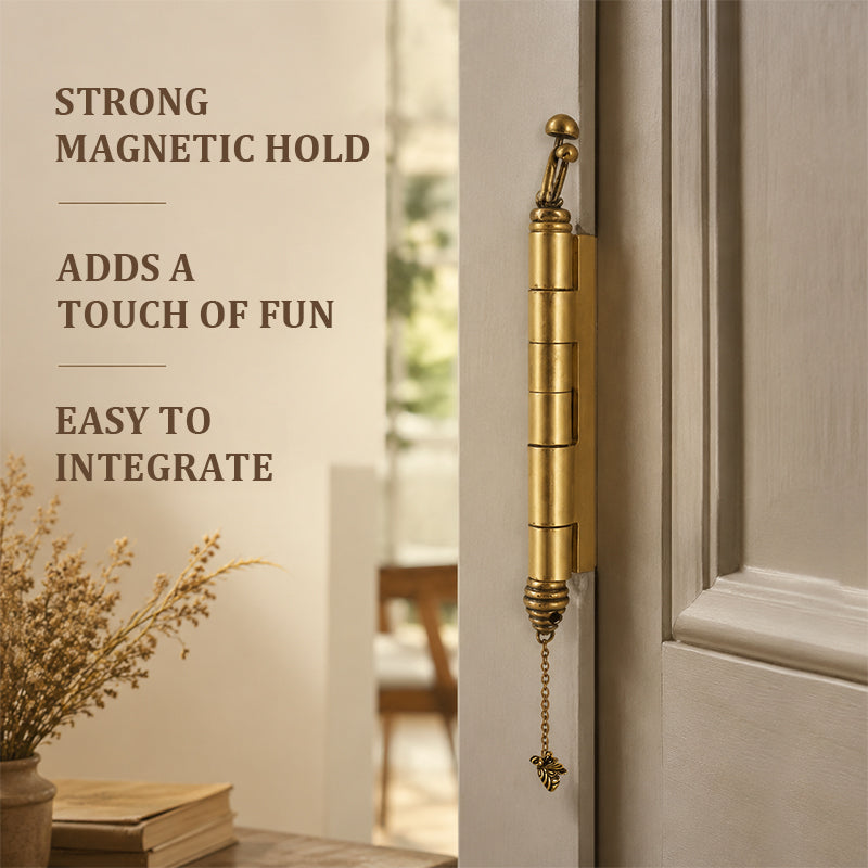 🐝🍄 Handmade Elegant Collectible Whimsical Bee & Mushroom Magnetic Door Stopper, Retro Vintage Decorative Home Functional Holiday Ornament