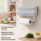 ✨ Dual Cling Film & Paper Towel Dispenser — Tidy Up Your Kitchen Counter!