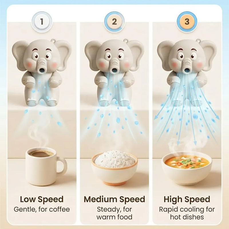 🐘 Elegant Collectible Elephant Clip-On Mini Fan | Baby Food Cooling Holiday Practical Gift