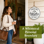 🏡✨Happy Place Round Sign – Farmhouse Garden Decor