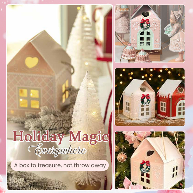🏠 Christmas Cottage Gift Box – Reusable House‑Shaped Festive Present Packaging