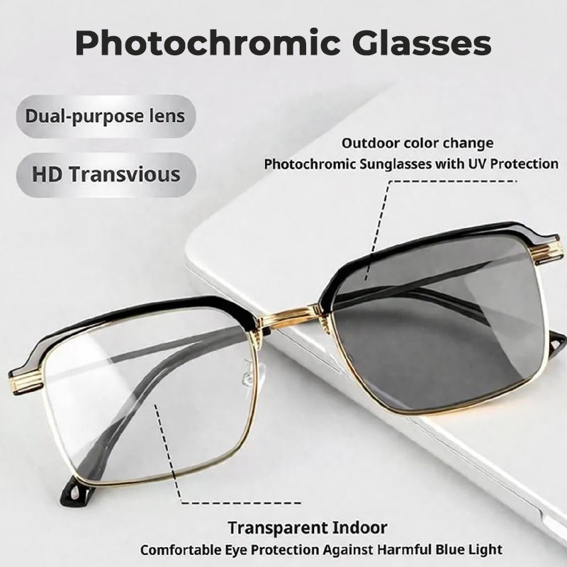 👓Photochromic Glasses – Auto Darkening, UV400 &amp; Blue Light Blocking