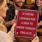 🍸 “This Is Your Sign To Drink Tonight” Vintage Wall Sign, Fun Bar Wall Decor