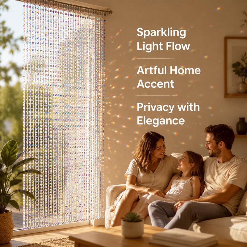 Sparkling Rainbow Beaded Window Curtain ✨🌈