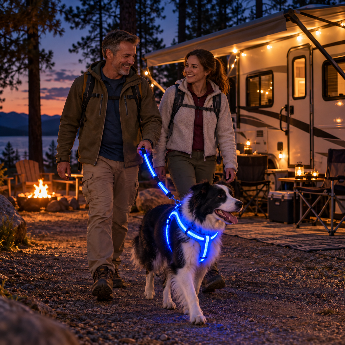 🐕 LED Light-Up Dog Harness & Leash Set – Stylish Glow for Night Walks!