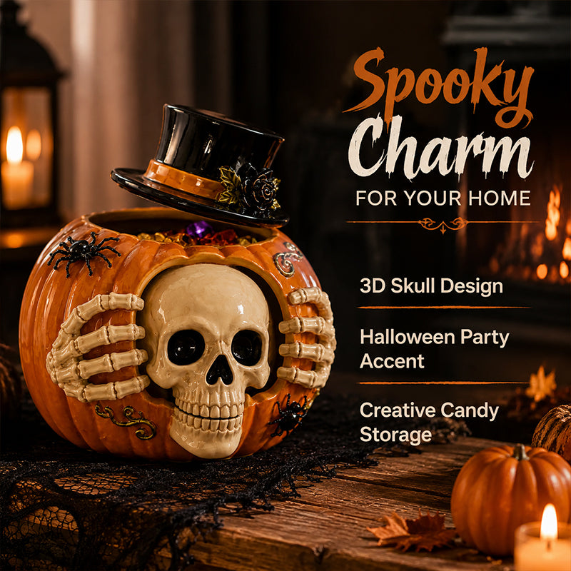 🎃🍬👻Trick-or-Treat | Skull Pumpkin Candy Jar