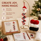 ☃️ Crochet Snowman Spiral Ornament DIY Kit | Complete Beginner-Friendly Set with Soft Yarn, Crochet Hook, Festive Beads, Snowflakes & Step-by-Step Guide 🧶🎄✨