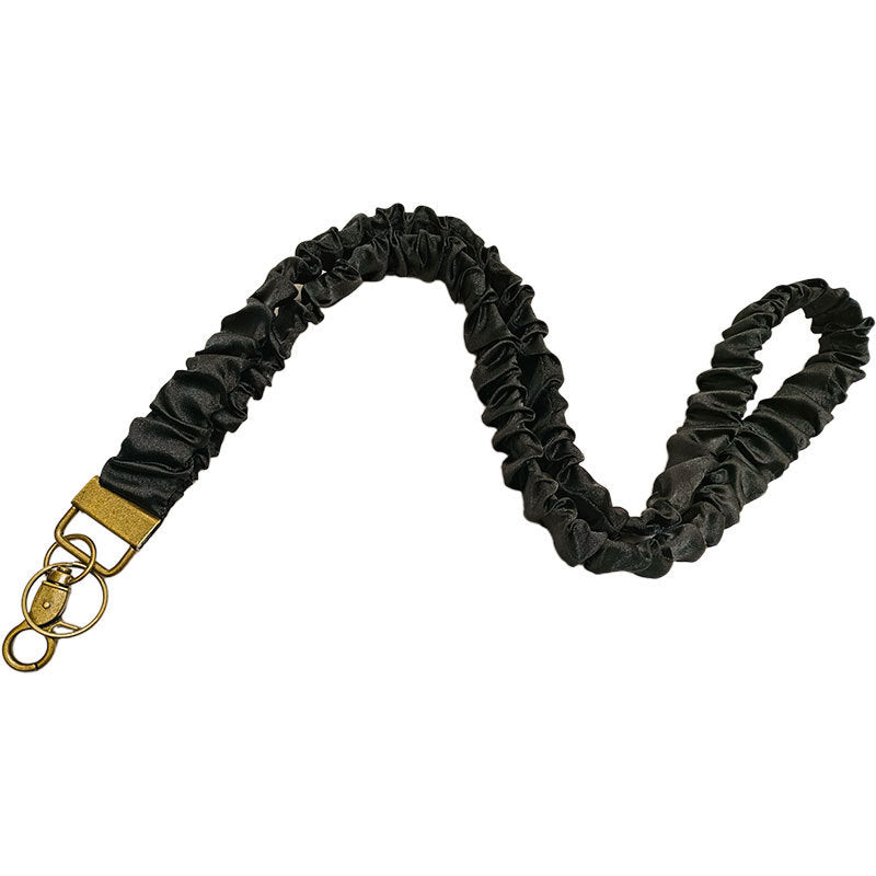 ✨Handmade Pleated Fabric Phone Lanyard with Metal Clasp - Long Neck Strap & Decorative Chain
