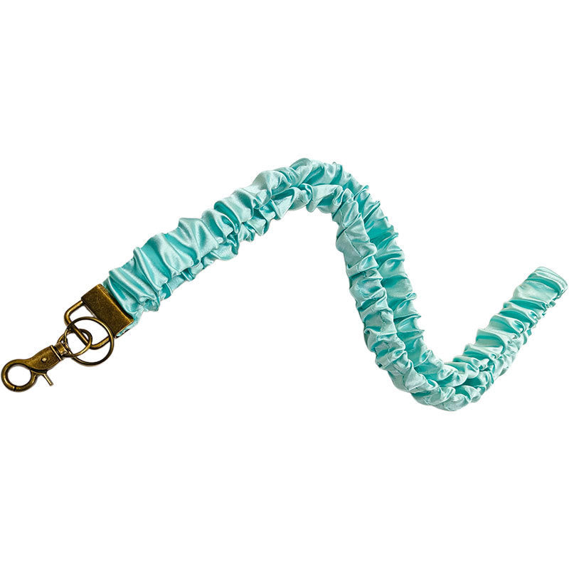 ✨Handmade Pleated Fabric Phone Lanyard with Metal Clasp - Long Neck Strap & Decorative Chain