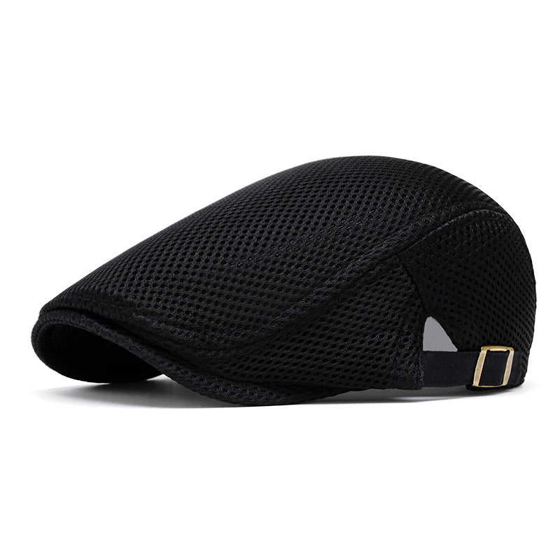 Men's Breathable Mesh Flat Cap – Adjustable Newsboy Ivy Beret Summer Hat