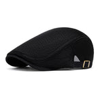 Men's Breathable Mesh Flat Cap – Adjustable Newsboy Ivy Beret Summer Hat