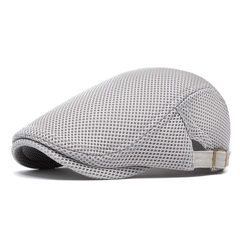 Men's Breathable Mesh Flat Cap – Adjustable Newsboy Ivy Beret Summer Hat