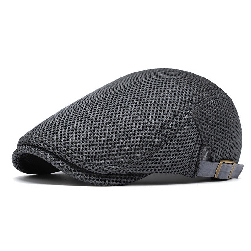 Men's Breathable Mesh Flat Cap – Adjustable Newsboy Ivy Beret Summer Hat