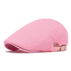 Men's Breathable Mesh Flat Cap – Adjustable Newsboy Ivy Beret Summer Hat