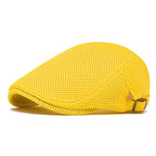 Men's Breathable Mesh Flat Cap – Adjustable Newsboy Ivy Beret Summer Hat