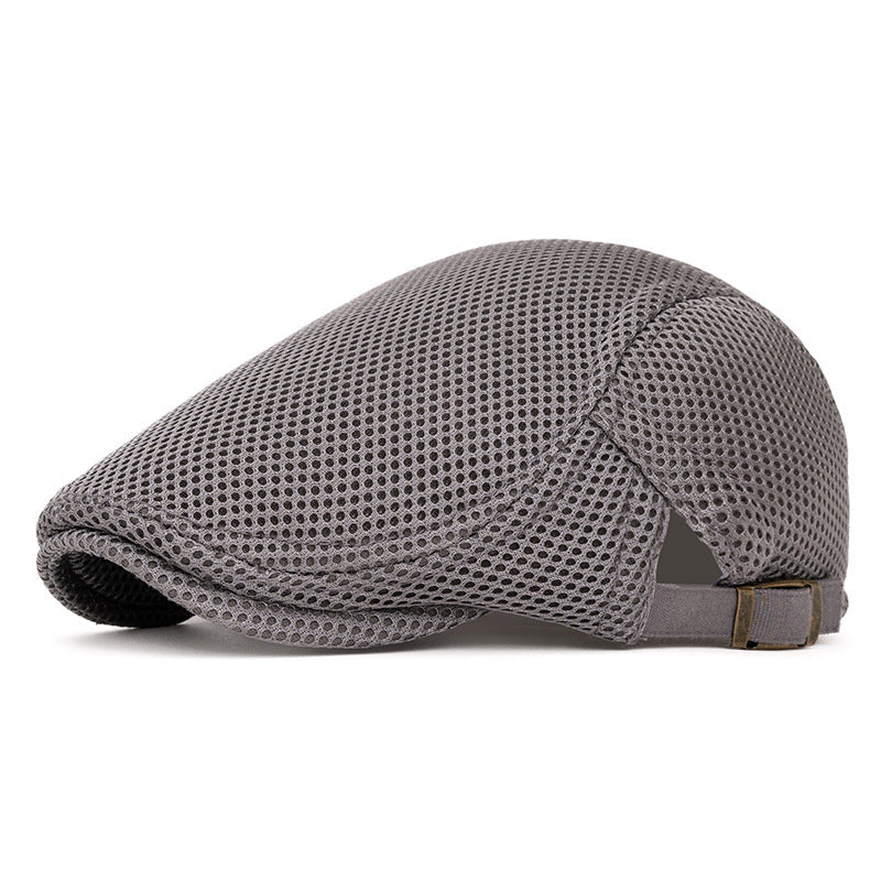 Men's Breathable Mesh Flat Cap – Adjustable Newsboy Ivy Beret Summer Hat