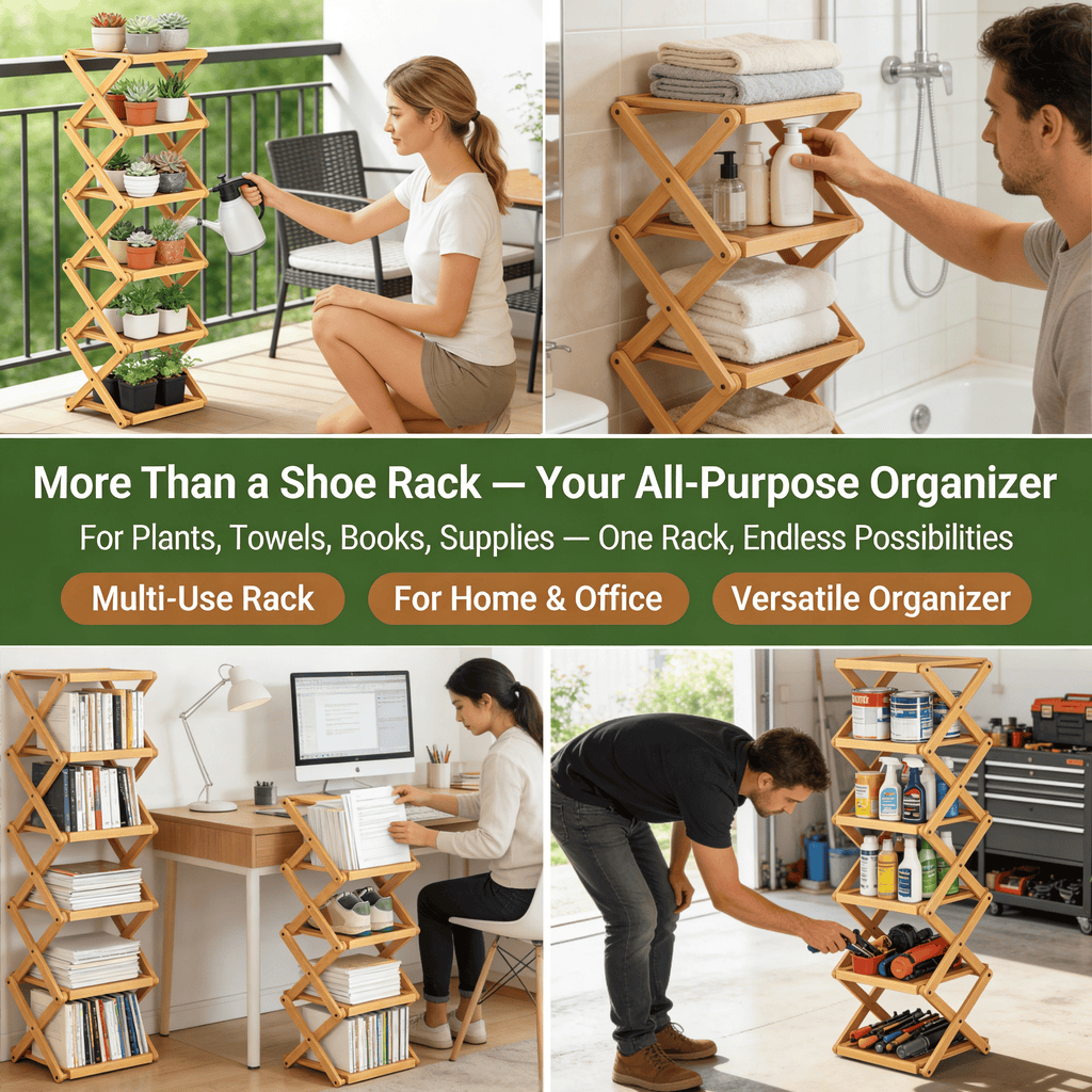 The 9-Tier No-Assembly Bamboo Rack!🌿👟