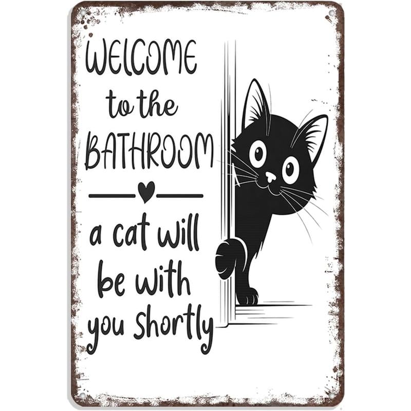 🔥Last day 50% off – Vintage black and white cat wall art