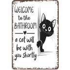 🔥Last day 50% off – Vintage black and white cat wall art