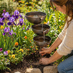 🌧️ Self-filling bird bath using rainwater 🐦 Weatherproof, for outdoor gardens