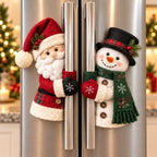 🎅Christmas Santa & Snowman Plush Fridge Handle Huggers | Kitchen Holiday Decor