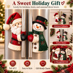 🎅Christmas Santa & Snowman Plush Fridge Handle Huggers | Kitchen Holiday Decor