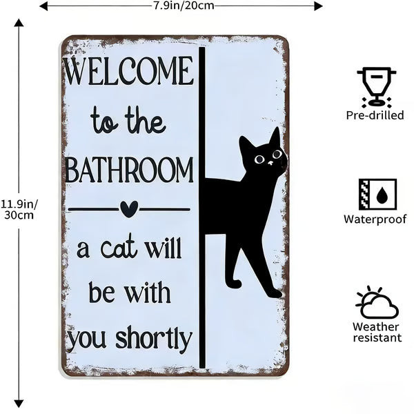 🔥Last day 50% off – Vintage black and white cat wall art