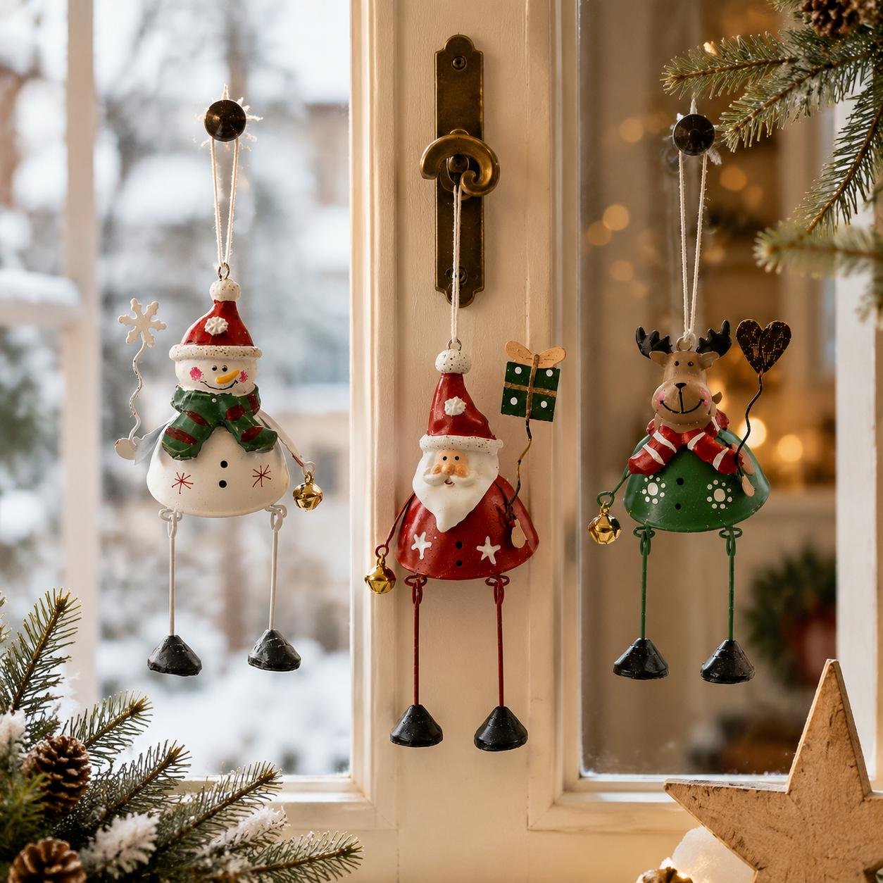 🌲✨ Hand-Painted Dangling Leg Christmas Ornaments
