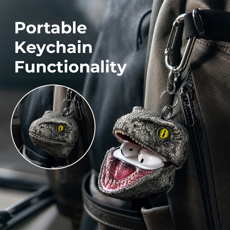 🦖Dinosaur Head Earbud Keychain Protective Case