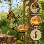 🦋 Butterfly Bird‑Feeder Wind Chime 🌼 Whimsical Garden Hanging Decor
