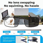 👓Photochromic Glasses – Auto Darkening, UV400 &amp; Blue Light Blocking