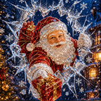 🎅 Sparkly Crystal Santa Decor｜Magical Christmas Window Display