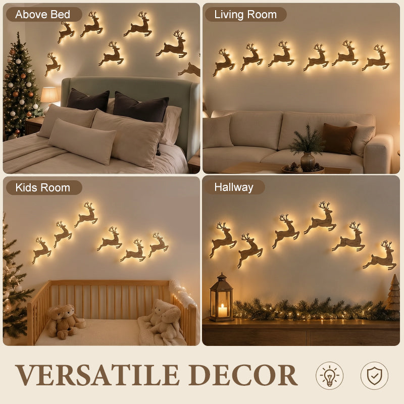 ✨ Reindeer Light Stickers – Soft‑Glow Festive Wall Accent For Christmas Home Decor