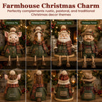 🎄 Christmas Cow Figurine 🐮 Cozy Farmhouse Holiday Shelf Decor