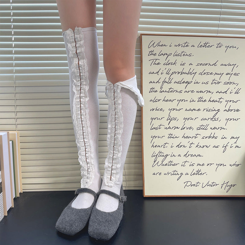 🎀🖤 Y2K Cutout Hook Statement Socks – Edgy Fashion Socks For Outfit Styling