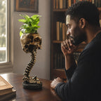 💀🖤Gothic Skull Planter And Skeleton Vase Spooky Home Decor