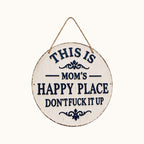 🏡 Mom’s Happy Place Sign – Funny Rustic Home Decor 😂